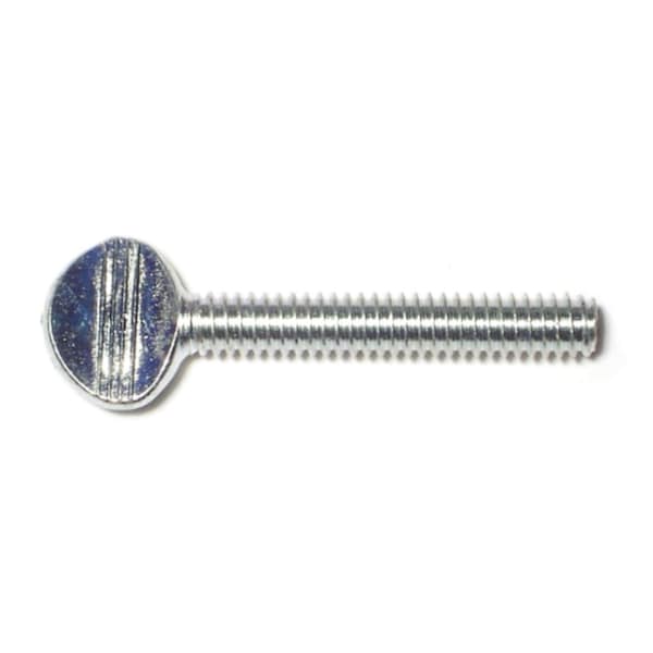 Midwest Fastener Thumb Screw, 1/4"-20 Thread Size, Spade, Zinc Plated Steel, 1-1/2 in Lg, 4 PK 60514 - main